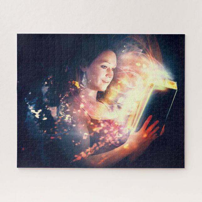 Puzzle Une femme lit un livre (Horizontal)