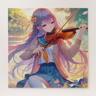 Puzzle Une fille d'Anime jouant au violon