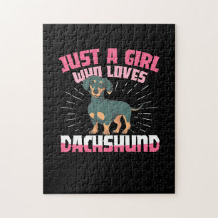 Puzzle Une fille qui aime Dachshund