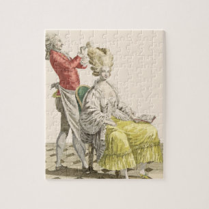 Puzzle Une jeune femme dans un Peignoir avec son