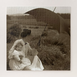 Puzzle Une journée au soleil photo vintage enfant et noun