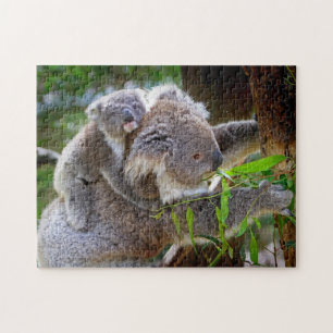 Puzzle Une mère et un bébé Koala dans un arbre