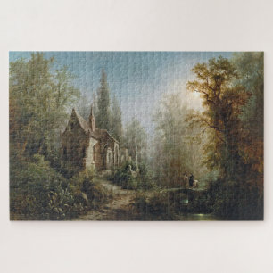 Puzzle Une nuit illuminée par la Lune au-dessus d'une cha