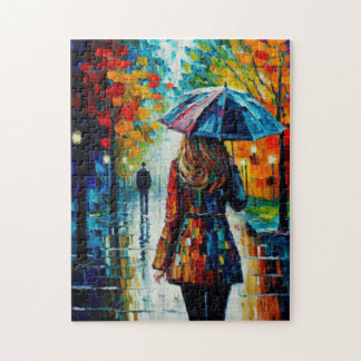 Puzzle Une promenade dans le parc Rainy City Park jusqu'à