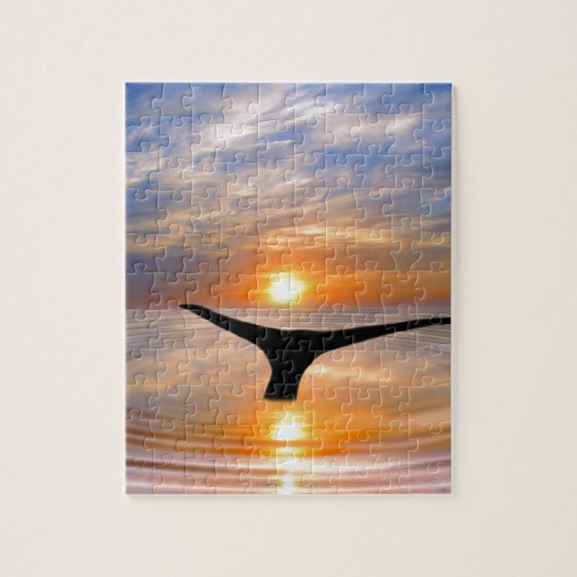 Puzzle Une queue de baleine au coucher du soleil (Vertical)