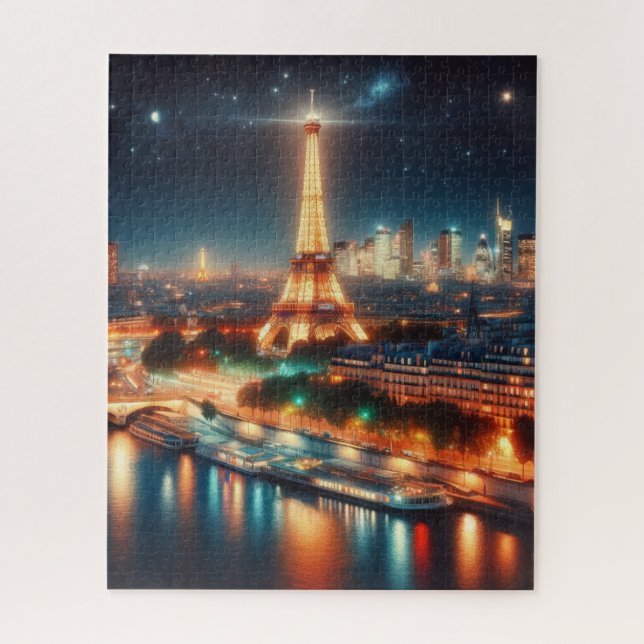 Puzzle Une scène nocturne à Paris France (Vertical)