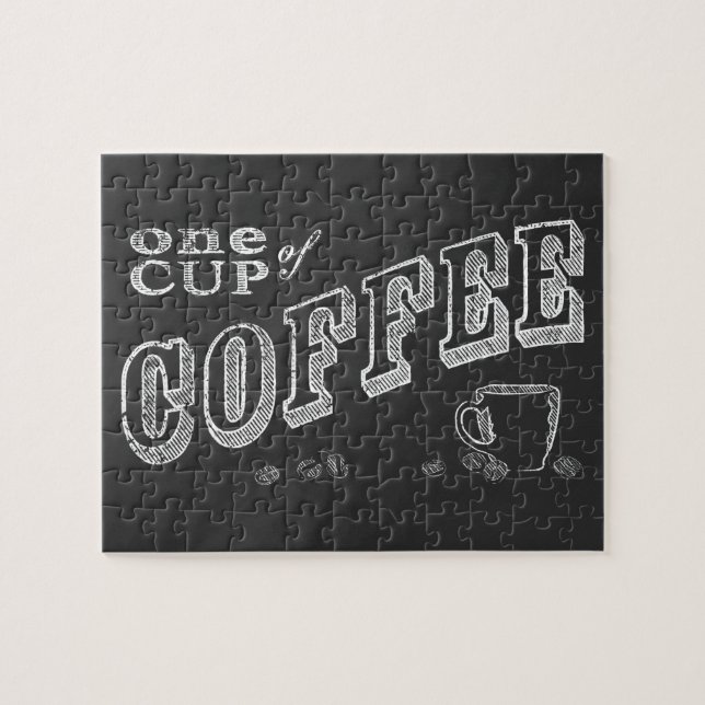 Puzzle une tasse d'ART de CRAIE de café (Horizontal)