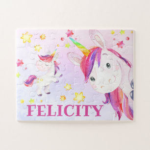Puzzle Unicorn Fille Rainbow Personnalisée Pour E