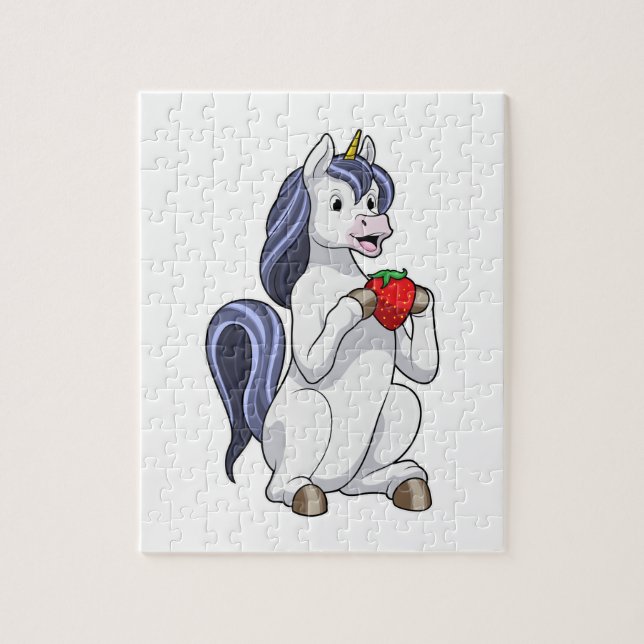 Puzzle Unicorne aux fruits de fraise (Vertical)