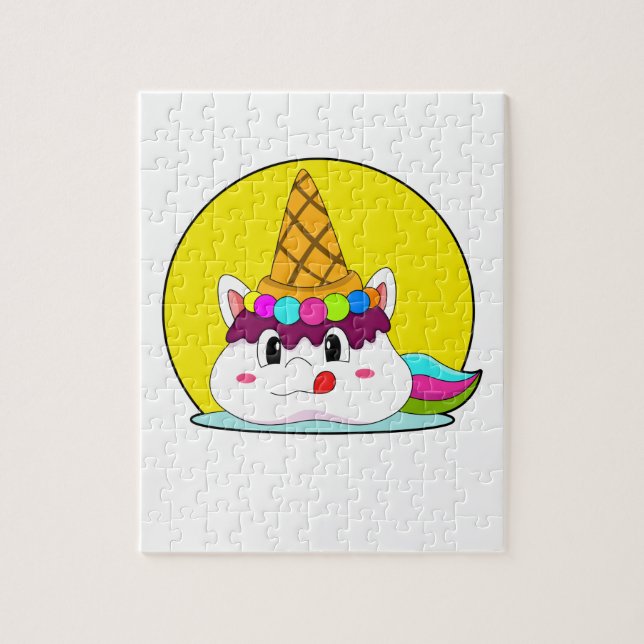 Puzzle Unicorne avec cône de crème glacée (Vertical)