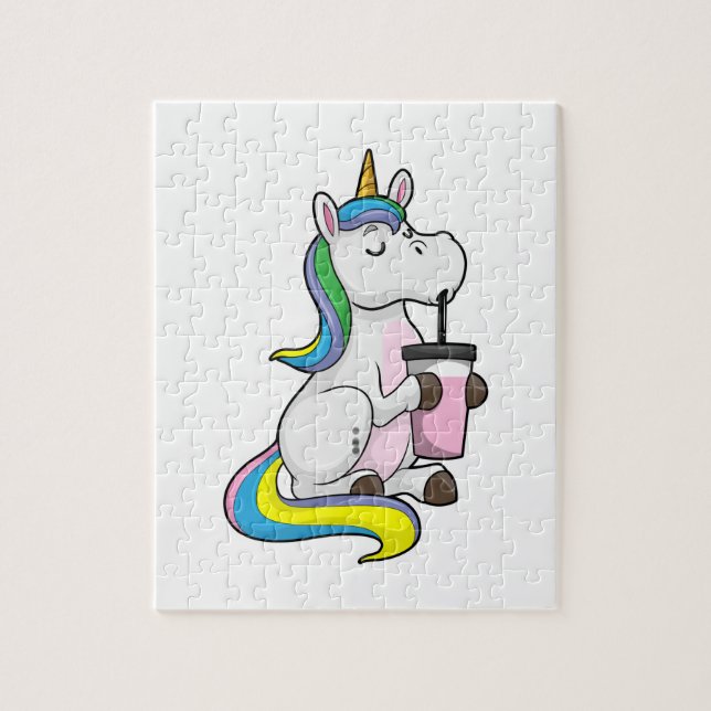 Puzzle Unicorne avec thé bulle (Vertical)
