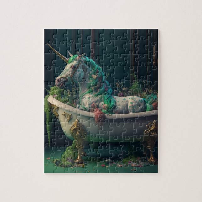 Puzzle Unicorne dans le bain Plein de Plante (Vertical)