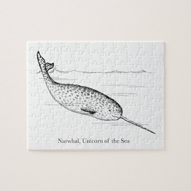 Puzzle Unicorne de baleine de Narwhal de la mer (Horizontal)