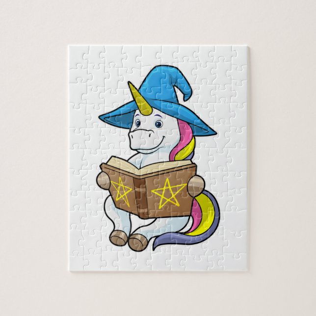 Puzzle Unicorne en tant qu'assistant avec livre et Casque (Vertical)