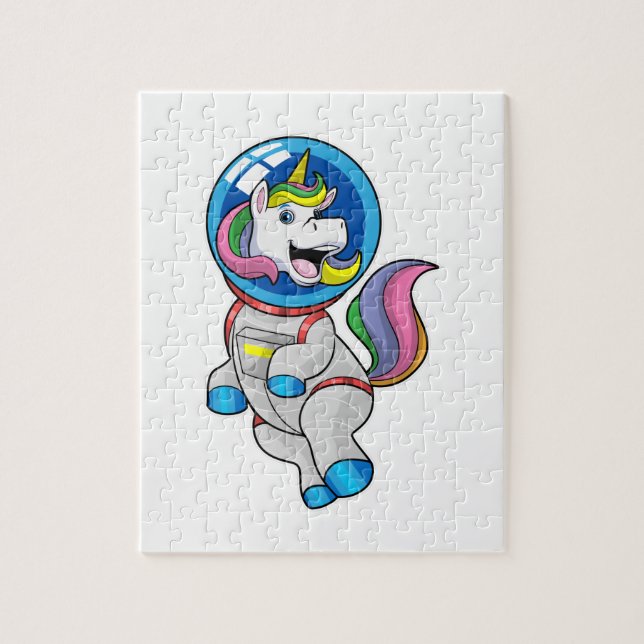 Puzzle Unicorne en tant qu'astronaute dans l'espace (Vertical)