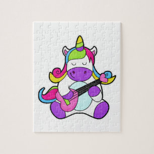 Puzzle Unicorne en tant que musicien avec guitare