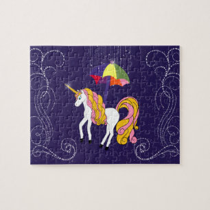 Puzzle Unicorne et parapluie Whimsical Cartoon Art