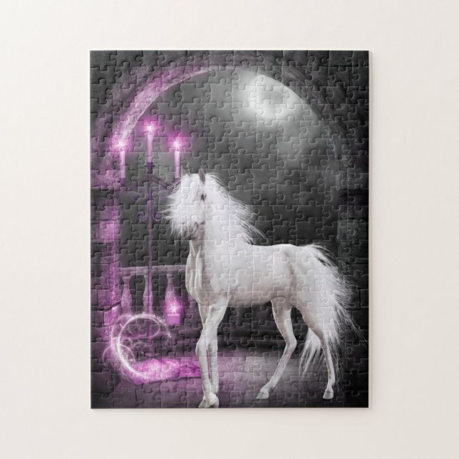 Puzzle Unicorne magique rose (Vertical)