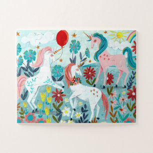 Puzzle Unicorne mignonne filles arc-en-ciel