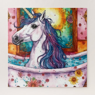 Puzzle Unicorne prenant un casse-tête de bain