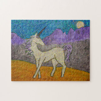 Puzzle Unicorne regarde la lune