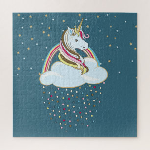 Puzzle Unicorne vintage : Illustration des nuages arc-en-