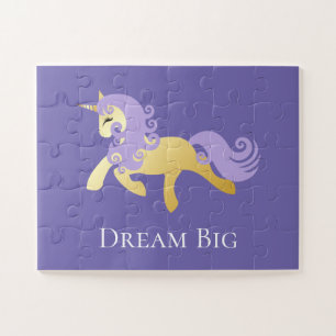 Puzzle Unicorne violette or