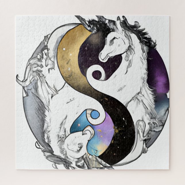 Puzzle Unicornes de Yin Yang (Vertical)