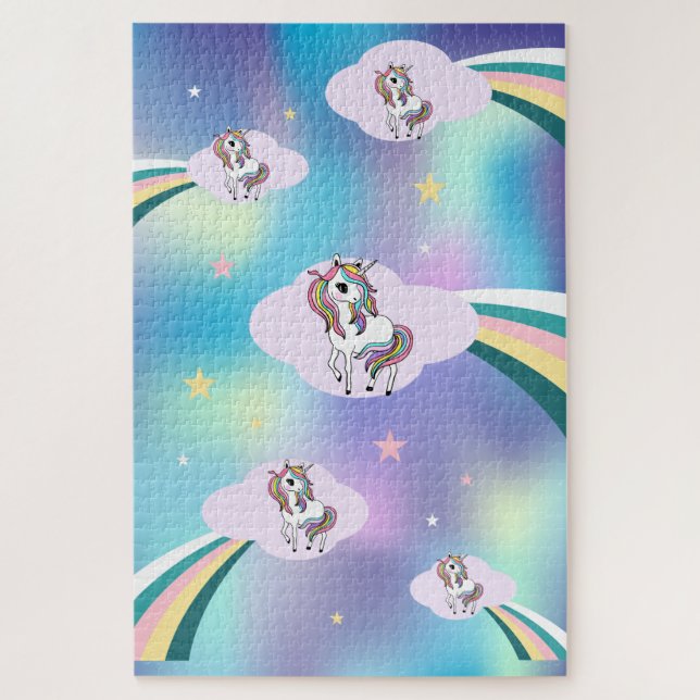 Puzzle Unicornes tendance Rainbow (Vertical)