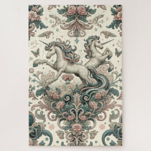 Puzzle Unicornes victoriennes mystiques : Enchantées flor