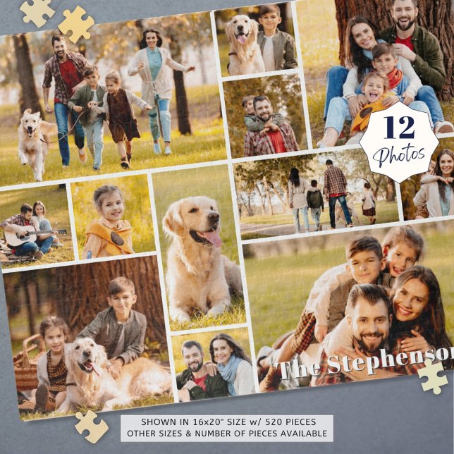 Puzzle Unique 12 Photo Collage Nom ou Texte (Créateur téléchargé)