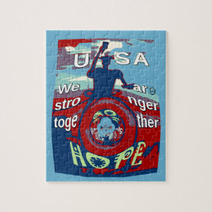 Puzzle United in Hope : Stronger Together - USA Art Print