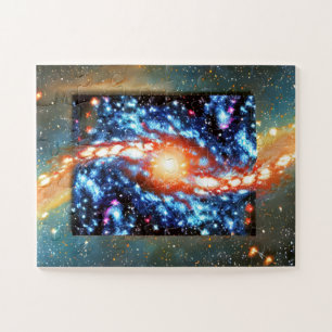 Puzzle Univers difficile et couleurs cosmiques bleu orang