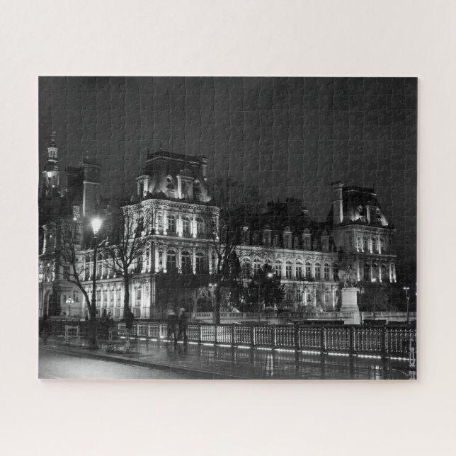 Puzzle Urbain, moderne photo de vie nocturne parisienne (Horizontal)