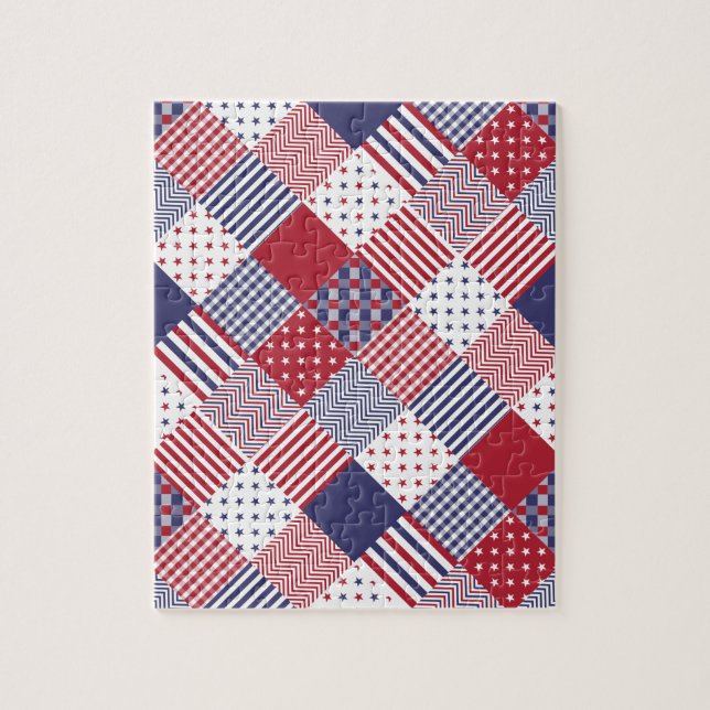 Puzzle USA Americana Diagonal Rouge blanc & bleu (Vertical)