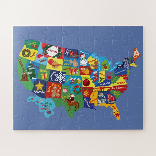 Puzzle USA Christmas MAP (Horizontal)