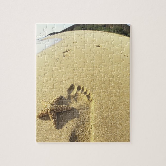 Puzzle USA, Hawaii, Maui, Makena Beach, Footprint et (Vertical)
