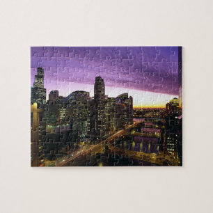 Puzzle USA, IL, Chicago. Ciel et rivière de Chicago