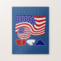 USA Soccer Ball and Flag