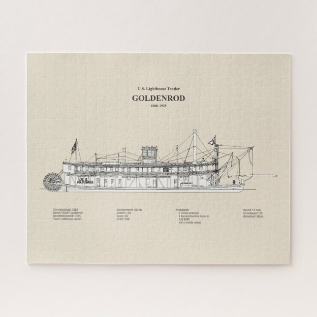 Puzzle USCG Lighthouse Tender Goldenrod - SBD (Horizontal)
