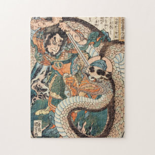 Puzzle Utagawa Kuniyoshi suikoden héros combattant l'art 