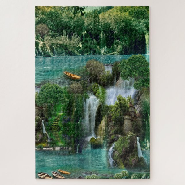 Puzzle Vacances au lac de l'Imaginaire magique (Vertical)
