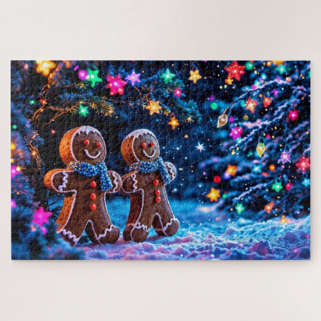 Puzzle Vacances d'hiver pain d'épices art de Noël (Horizontal)