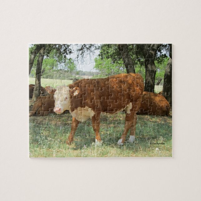Puzzle Vache au Texas dans le pâturage (Horizontal)