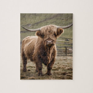 Puzzle Vache Brown laine,