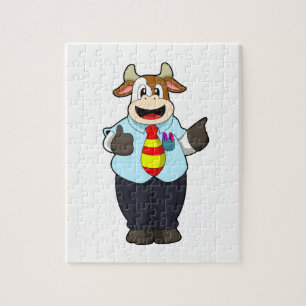 Puzzle Vache comme enseignant avec Cravate