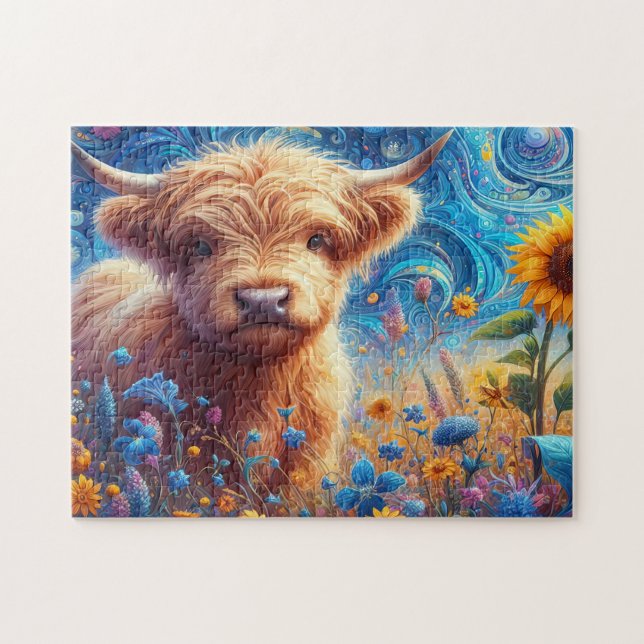 Puzzle Vache Highland bébé (Horizontal)