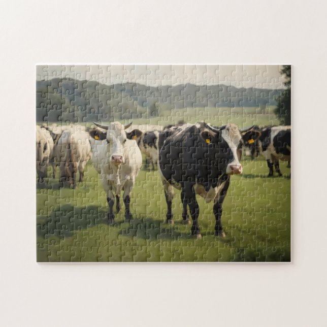 Puzzle Vaches dans un champ (Horizontal)