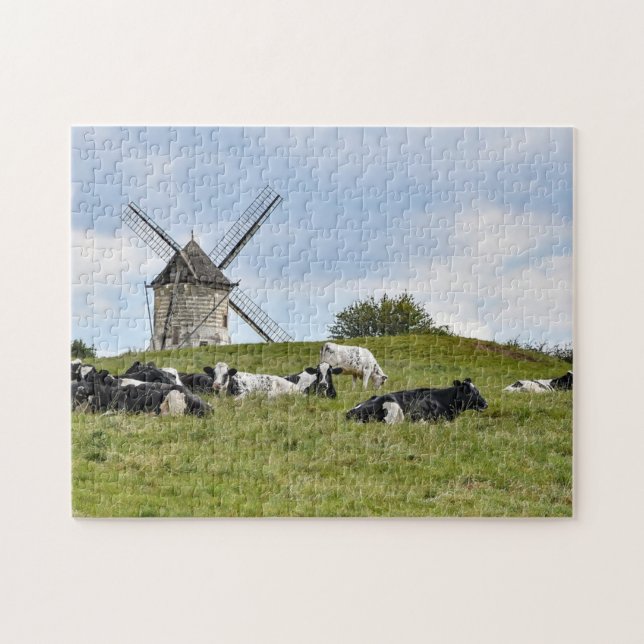 Puzzle Vaches Vaches Moulin à vent Moulin à vent Pâturage (Horizontal)