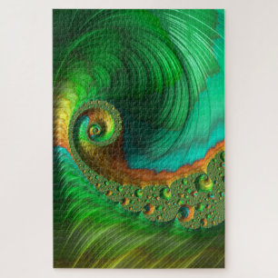 Puzzle Vague spirale verte Nautique Vague Holographique F